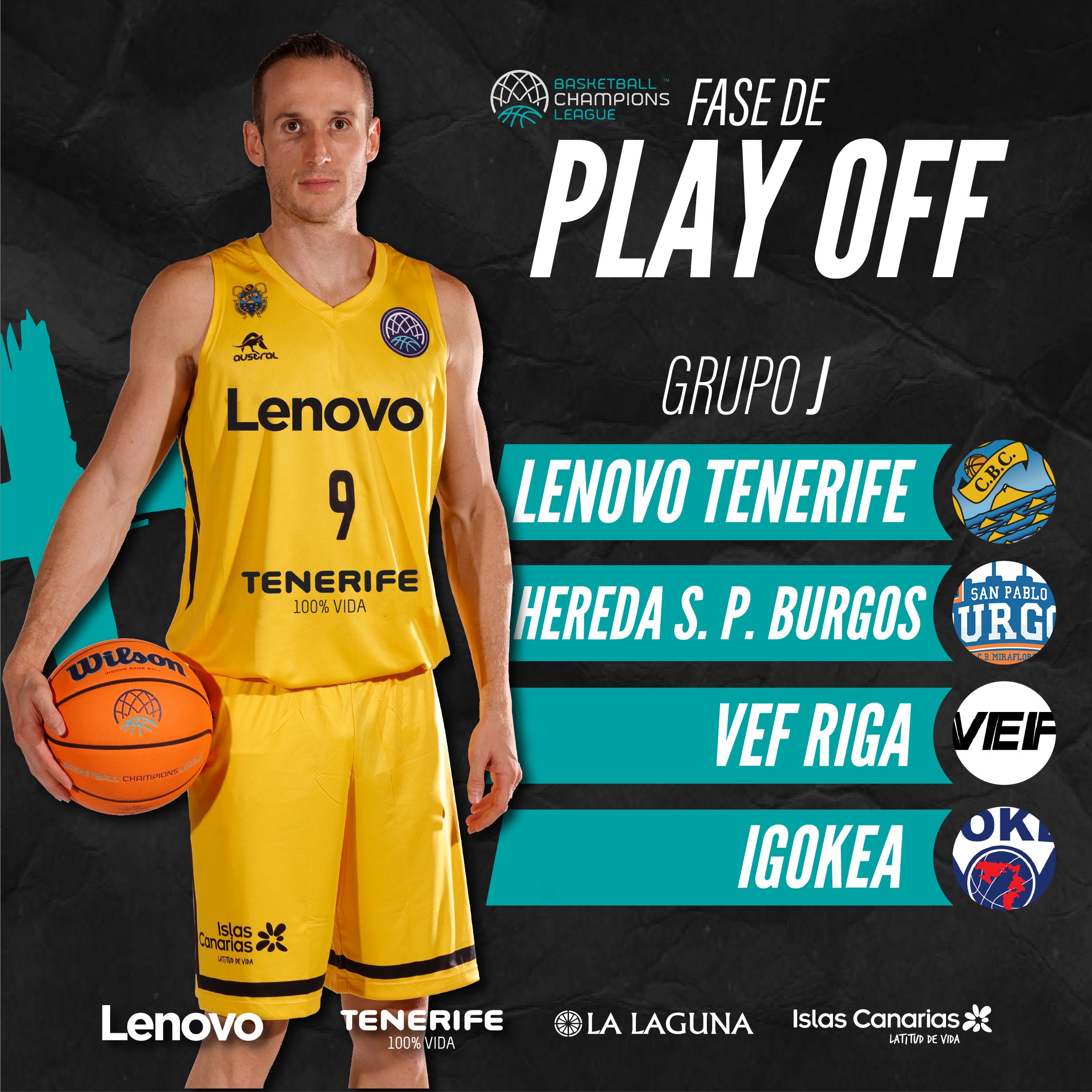 El Lenovo Tenerife ya conoce sus rivales en el TOP 16 de la Basketball Champions League