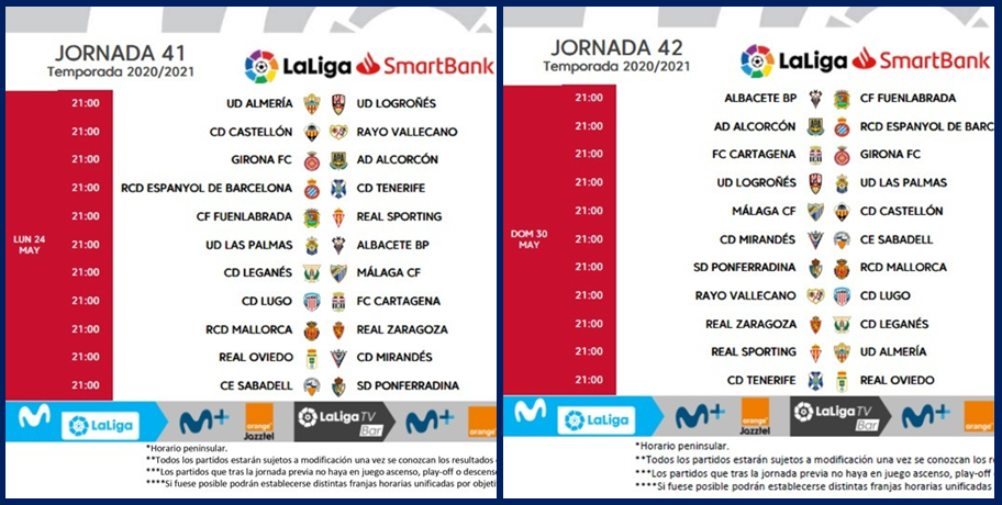 El Tenerife ya conoce los horarios unificados de las dos últimas jornadas de Liga
