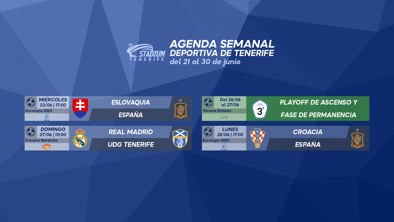 Agenda Semanal Deportiva de Tenerife (21 al 30 de junio)