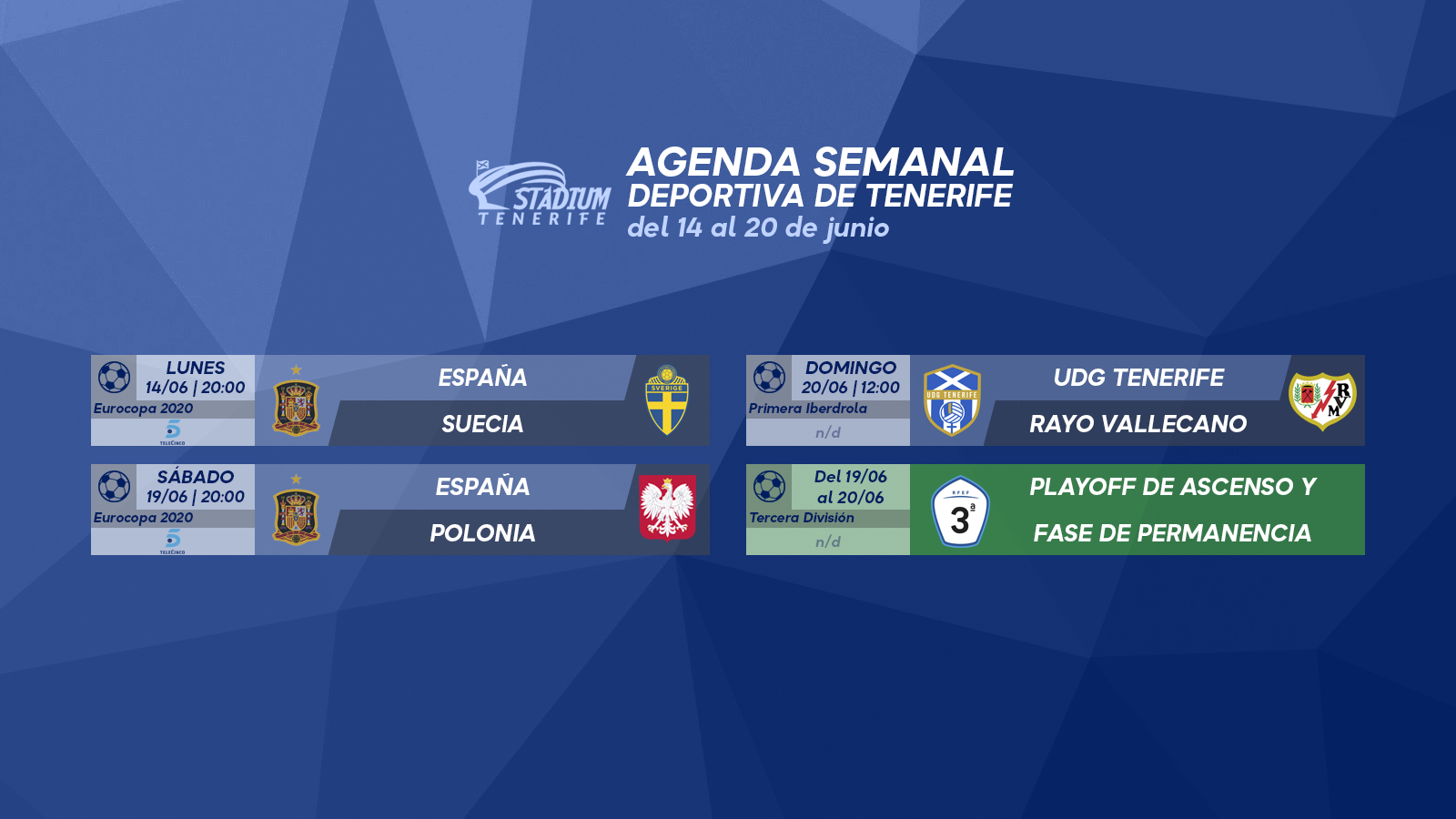 Agenda Semanal Deportiva de Tenerife (14 al 20 de junio)