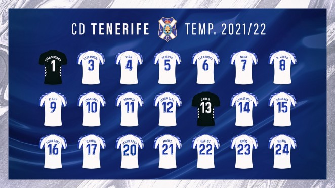 El CD Tenerife anuncia los nuevos dorsales