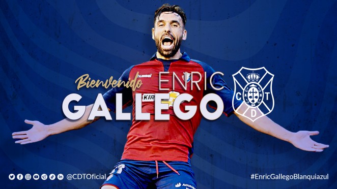 El delantero Enric Gallego, noveno fichaje del CD Tenerife 21-22