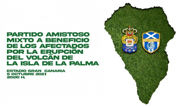 El UDG Tenerife y la UD Las Palmas disputarán un amistoso mixto a beneficio de los afectados por la erupción de La Palma