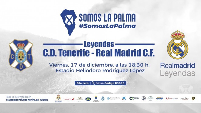 Las leyendas de CD Tenerife y Real Madrid, juntas por La Palma