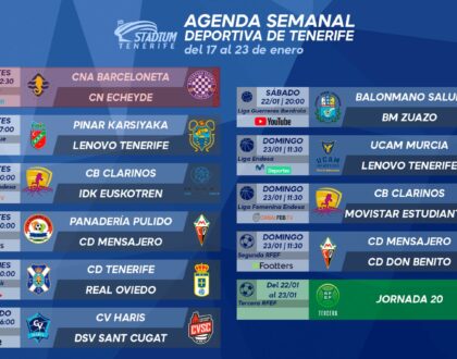 Agenda Semanal Deportiva de Tenerife (17 al 23 de enero)