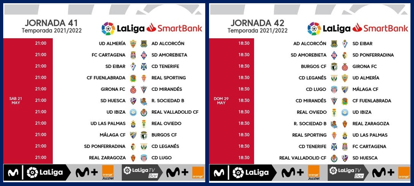 El Tenerife ya conoce los horarios unificados de las dos últimas jornadas de Liga