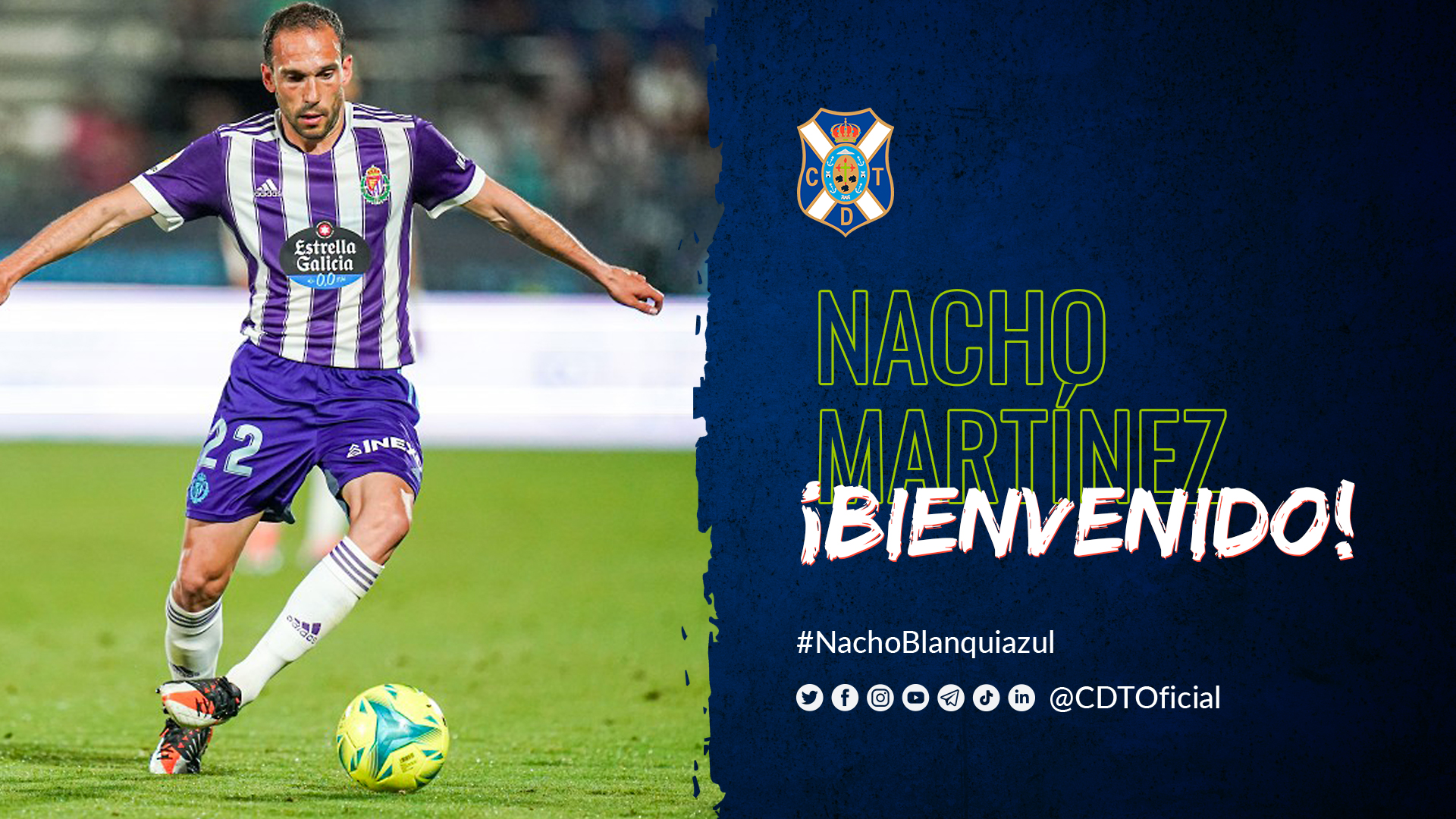 Nacho Martínez, tercer fichaje del CD Tenerife para la temporada 2022-2023