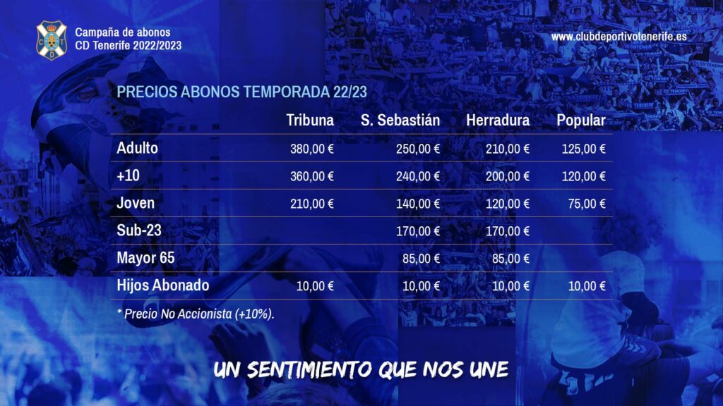 Ya está operativa la campaña de abonos del CD Tenerife 2022-2023