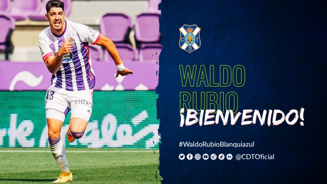 Waldo Rubio, sexto fichaje del CD Tenerife para la temporada 2022-2023