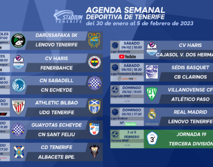 Agenda Semanal Deportiva de Tenerife (30 de enero al 5 de febrero)