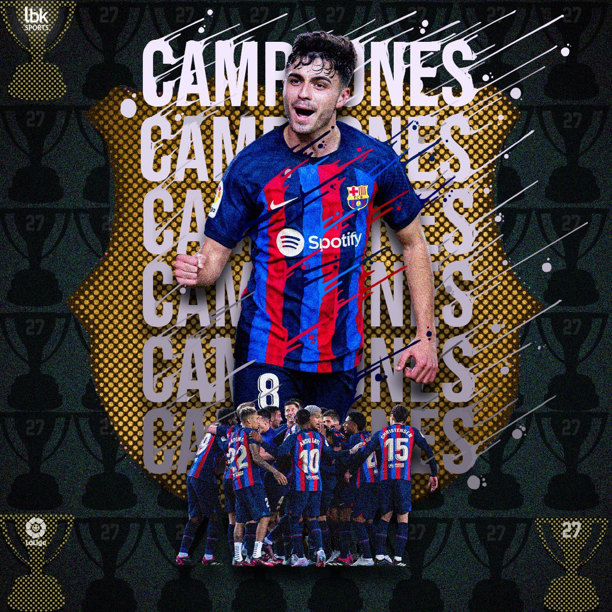 El tinerfeño Pedri, campeón de La Liga con el FC Barcelona