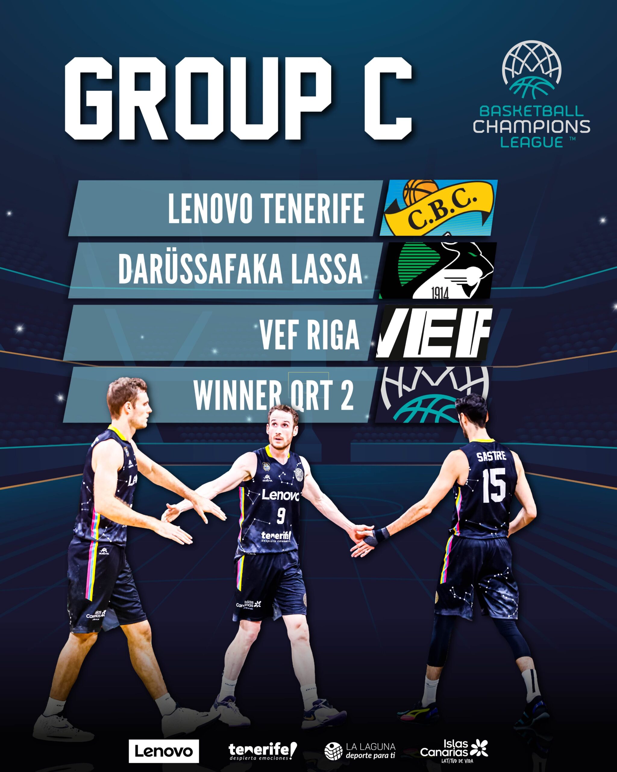 Lenovo Tenerife conoce a sus rivales para la Basketball Champions League