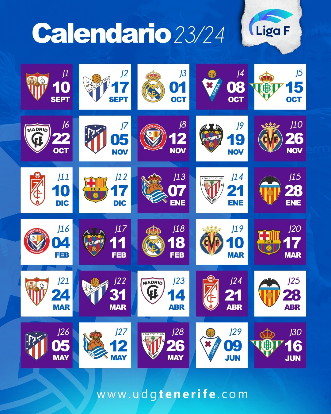 La UDG Tenerife ya conoce su calendario para la Liga F 23-24: arranca en Sevilla