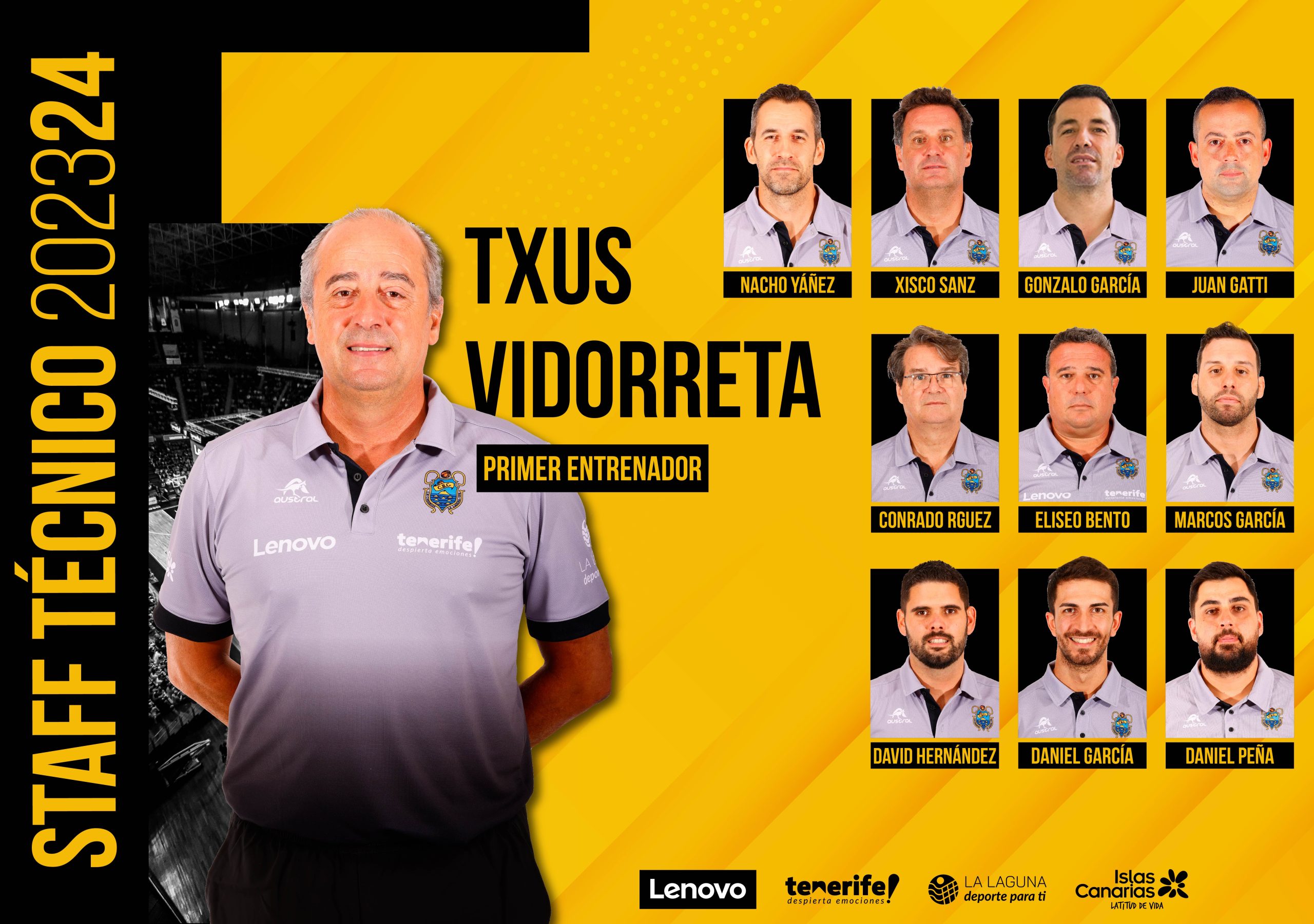 Definido el cuerpo técnico de Txus Vidorreta para el Lenovo Tenerife 23/24