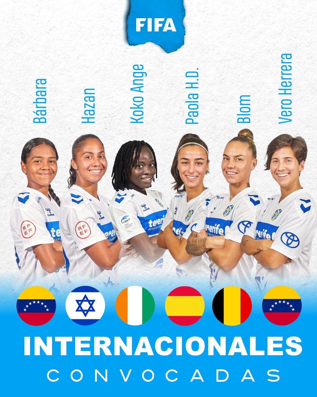 Seis internacionales de la UD Tenerife protagonistas en la primera fecha FIFA de la temporada 
