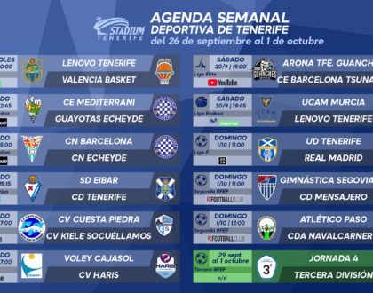 Agenda Semanal Deportiva de Tenerife (26 de septiembre al 1 de octubre)