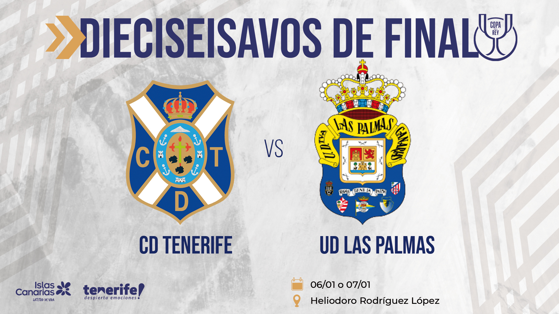 Tenerife - Las Palmas: Habrá derbi canario en 1/16 de final de Copa del Rey
